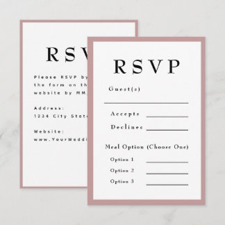 Cartão RSVP Confirmação de Presença para Casamento Atemporal R