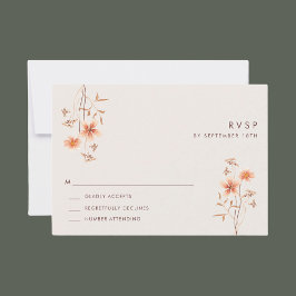 Cartão RSVP Confirmação de Presença para Casamento Boho ao Ar