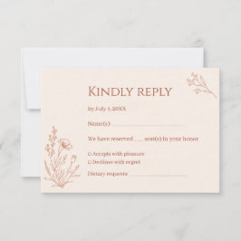 Cartão RSVP Confirmação de Presença para Casamento Boho Arco d