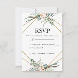 Cartão RSVP Confirmação de Presença para Casamento Boho com Br