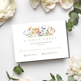 Cartão RSVP Confirmação de Presença para Casamento Boho de Flo