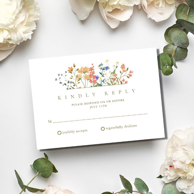 Cartão RSVP Confirmação de Presença para Casamento Boho de Flo (Criador carregado)