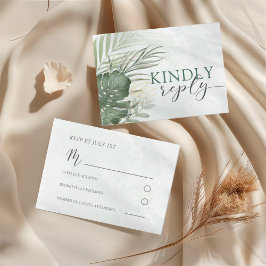 Cartão RSVP Confirmação de Presença para Casamento Boho Tropic