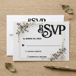 Cartão RSVP Confirmação de Presença para Casamento Botânico Mo