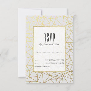 Cartão RSVP Confirmação de Presença para Casamento Clássico em