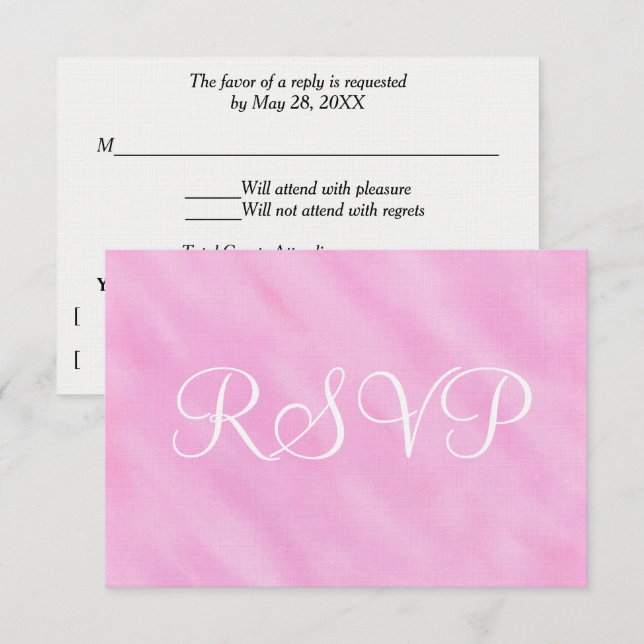 Cartão RSVP Confirmação de Presença para Casamento com Aquarel (Frente/Verso)