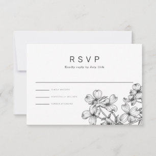 Cartão RSVP Confirmação de Presença para Casamento com Buquê d