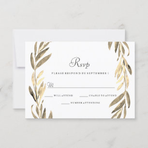 Cartão RSVP Confirmação de Presença para Casamento com Coroa d