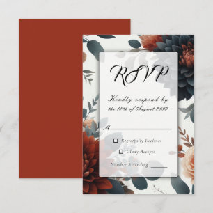 Cartão RSVP Confirmação de Presença para Casamento com Florais