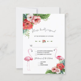 Cartão RSVP Confirmação de Presença para Casamento com Floral 