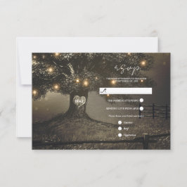 Cartão RSVP Confirmação de Presença para Casamento com Luzes N