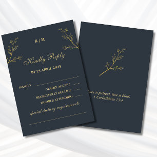 Cartão RSVP Confirmação de Presença para Casamento Cristão em