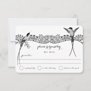 Cartão RSVP Confirmação de Presença para Casamento de Beija-fl