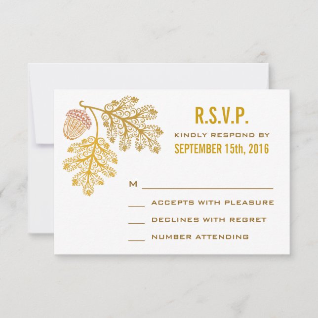 Cartão RSVP Confirmação de Presença para Casamento de Bolotas  (Frente)