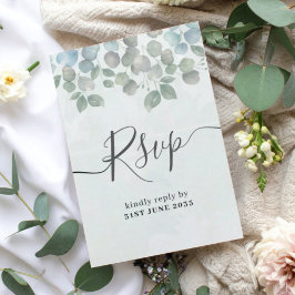 Cartão RSVP Confirmação de Presença para Casamento de Flor Sil