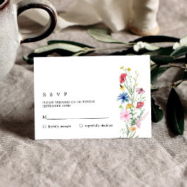 Cartão RSVP Confirmação de Presença para Casamento de Flores S