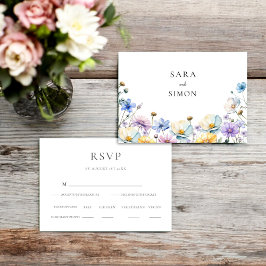 Cartão RSVP Confirmação de Presença para Casamento de Flores S