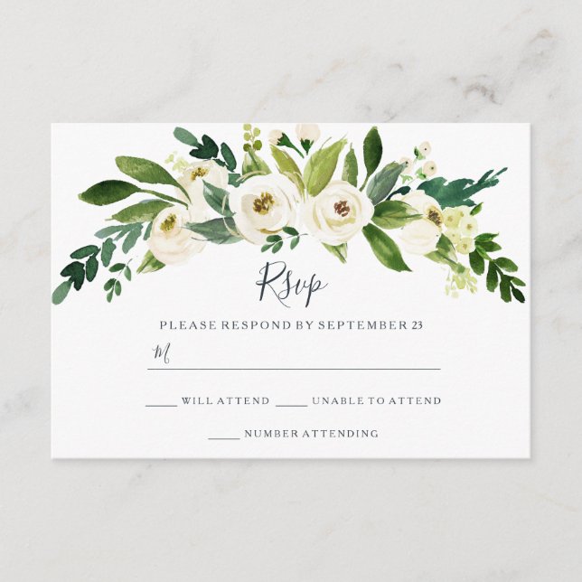 Cartão RSVP Confirmação de Presença para Casamento de Jardim F (Frente)