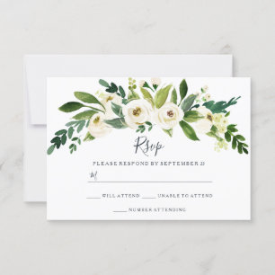 Cartão RSVP Confirmação de Presença para Casamento de Jardim F