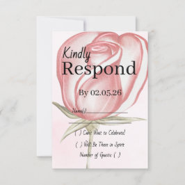 Cartão RSVP Confirmação de Presença para Casamento de Jardim R