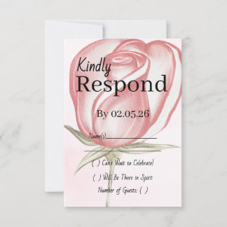 Cartão RSVP Confirmação de Presença para Casamento de Jardim R