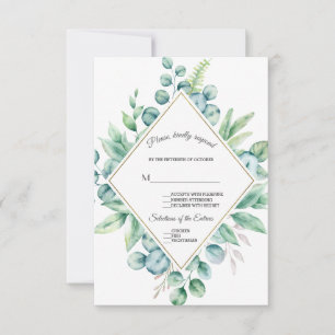 Cartão RSVP Confirmação de Presença para Casamento Diamante Do