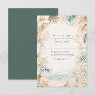 Cartão RSVP Confirmação de Presença para Casamento Elegante na
