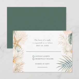 Cartão RSVP Confirmação de Presença para Casamento Elegante na