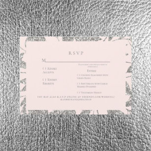 Cartão RSVP Confirmação de Presença para Casamento Elegante Pr