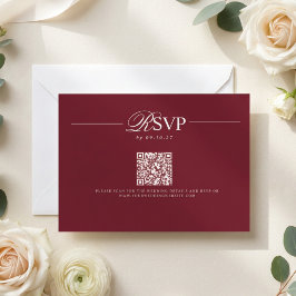 Cartão RSVP Confirmação de Presença para Casamento em Borgonha