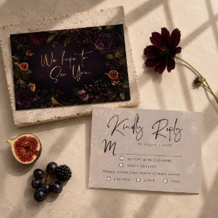 Cartão RSVP Confirmação de Presença para Casamento Floral Botâ
