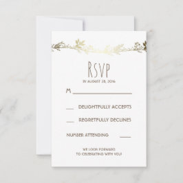 Cartão RSVP Confirmação de Presença para Casamento Floral Bran