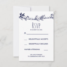 Cartão RSVP Confirmação de Presença para Casamento Floral Bran