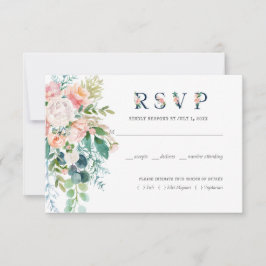 Cartão RSVP Confirmação de Presença para Casamento Floral de V