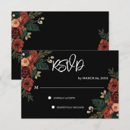 Cartão RSVP Confirmação de Presença para Casamento Floral Jard