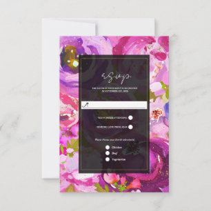 Cartão RSVP Confirmação de Presença para Casamento Floral Vibr
