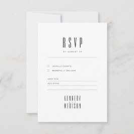 Cartão RSVP Confirmação de Presença para Casamento Minimalista