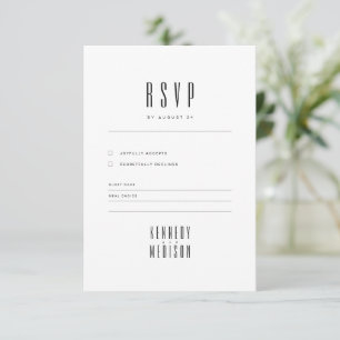 Cartão RSVP Confirmação de Presença para Casamento Minimalista