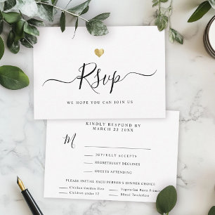 Cartão RSVP Confirmação de Presença para Casamento Minimalista