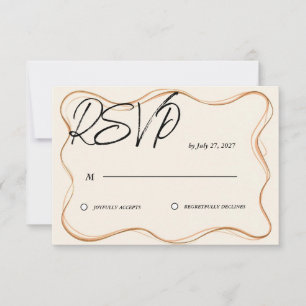 Cartão RSVP Confirmação de Presença para Casamento Moderno Ele
