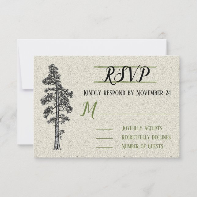 Cartão RSVP Confirmação de Presença para Casamento na Floresta (Frente)
