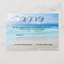 Cartão RSVP Confirmação de Presença para Casamento na Praia