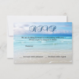 Cartão RSVP Confirmação de Presença para Casamento na Praia