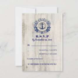 Cartão RSVP Confirmação de Presença para Casamento Náutico Rús