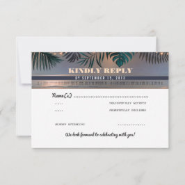 Cartão RSVP Confirmação de presença para casamento no destino