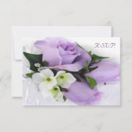 Cartão RSVP Confirmação de Presença para Casamento Purple Rose