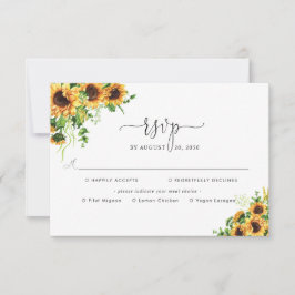 Cartão RSVP Confirmação de Presença para Casamento Sunflower c