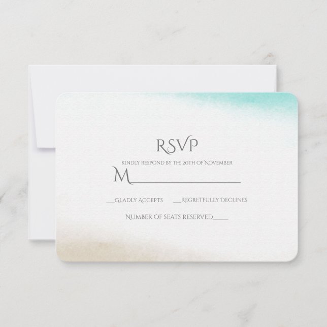 Cartão RSVP Confirmação de Presença para Casamento Sutil de Pr (Frente)