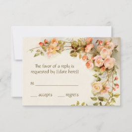 Cartão RSVP Confirmação de Presença para Casamento Vintage, Fl