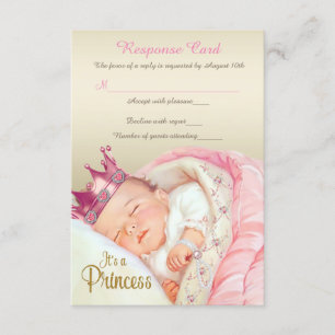 Cartão RSVP Confirmação de Presença para Chá de Bebê de Prince